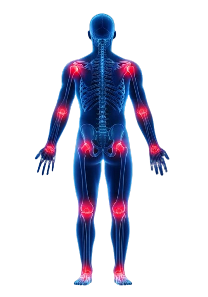 Spine and joint anatomy illustration